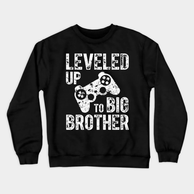 Leveled Up To Big Brother Crewneck Sweatshirt by adapadudesign